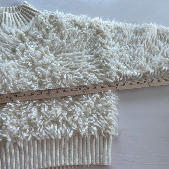 Anthropologie/Maeve Shaggy White Pull-Over Sweater Size L - Picture 5 of 11